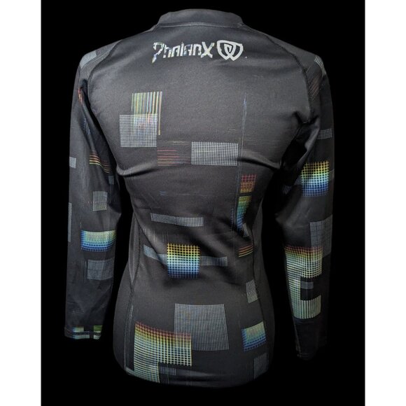 Phalanx Black And Rainbow Grid Rash Guard Size Small - Picture 2 of 10